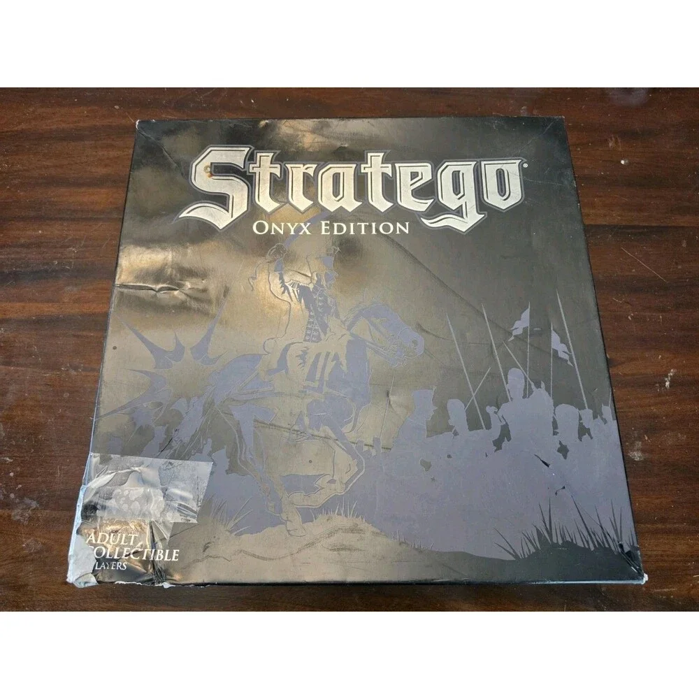 Hasbro Stratego Onyx Edition Board Game Silver Foil Wood Tokens 2009 Complete
